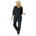 Plus Size Women's 2-Piece Lounge Set by Dreams & Co. in Black (Size L) Pajamas