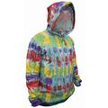 Gheri Mens Tie Dye Pixie Elf Hood Cotton Multicolor Hoodie Green Stripe Medium