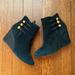 Kate Spade Shoes | Kate Spade Wedge Ankle Boots | Color: Black/Gold | Size: 6.5