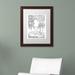 Trademark Fine Art 'Waterfall Doodle' Framed Graphic Art on Canvas in Black/Green/White | 14 H x 11 W x 0.5 D in | Wayfair ALI3561-W1114MF