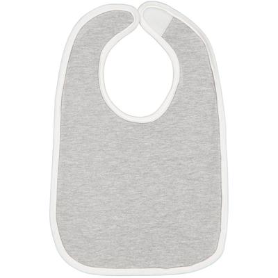 Rabbit Skins RS1004 Infant Contrast Trim Bib in Heather/White | Cotton 1004, LA1004