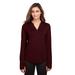 North End NE400W Women's Jaq Snap-Up Stretch Performance Pullover T-Shirt in Burgundy size 3XL | Triblend