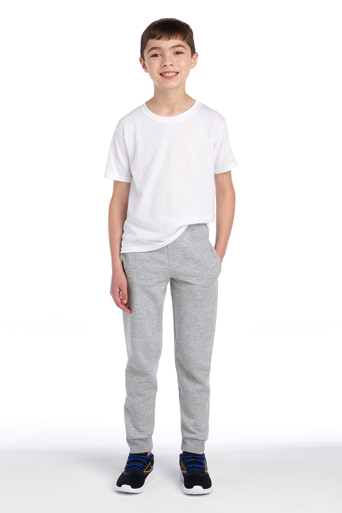 Jerzees 975YR Youth NuBlend Jogger Sweatpant in Heather size XL | Cotton/Polyester Blend