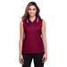 Devon & Jones DG20SW Women's CrownLux Performance Plaited Tipped Sleeveless Polo Shirt in Burgundy/White size 3XL | Polyester