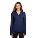 North End NE400W Women's Jaq Snap-Up Stretch Performance Pullover T-Shirt in Classic Navy Blue size Medium | Triblend