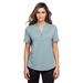 North End NE100W Women's Jaq Snap-Up Stretch Performance Polo Shirt in Opal Blue size XL | Triblend