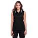 Devon & Jones DG20SW Women's CrownLux Performance Plaited Tipped Sleeveless Polo Shirt in Black/White size XL | Cotton/Polyester Blend