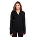 North End NE400W Women's Jaq Snap-Up Stretch Performance Pullover T-Shirt in Black size Medium | Triblend