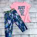 Nike Matching Sets | Girls Sz S/M Nike Pro Crop Legging + Ss Tee Set | Color: Pink | Size: Sg
