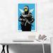 ARTCANVAS Happy Face Flying Copper by Banksy - Wrapped Canvas Graphic Art Print Canvas in Black/Blue/Gray | 26 H x 18 W x 0.75 D in | Wayfair