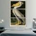 ARTCANVAS American White Pelican by James Audubon - 3 Piece Wrapped Canvas Painting Print Set Canvas in Black/White/Yellow | Wayfair