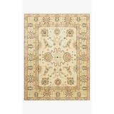 Yellow 66 x 0.25 in Area Rug - Loloi Rugs Majestic Durden Oriental Hand-Knotted Round Wool Ivory/Gold Area Rug Wool | 66 W x 0.25 D in | Wayfair