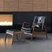 Lounge Chair - Wade Logan® Austynn 30.3" Wide Tufted Lounge Chair & Ottoman Faux Leather/Wood in Black | 32.7 H x 30.3 W x 33.5 D in | Wayfair