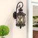 Fleur De Lis Living Siclen 2 - Bulb Outdoor Wall Lantern Glass/Metal in Yellow/Black | 23.25 H x 9 W x 12.25 D in | Wayfair