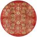 Red/White 60 x 60 x 0.35 in Indoor Area Rug - Bungalow Rose Oriental Red/Beige Area Rug Polyester/Wool | 60 H x 60 W x 0.35 D in | Wayfair