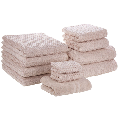 Badehandtuch Set mit Badematte 11-teilig Rosa Baumwolle Frottee Handtücher in verschiedenen Größen Badteppich Bad Aussta