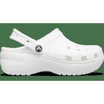 Crocs White Women's Classic Platform Clog Shoes