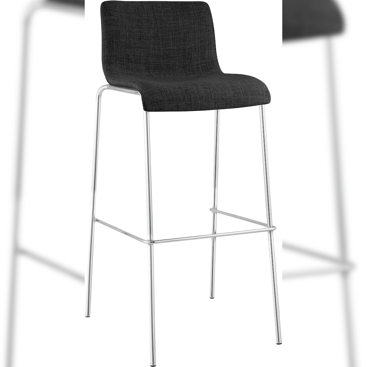 CLP Barhocker Hover Stoff Vierfußgestell dunkelgrau/chrom Image