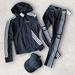 Adidas Pants & Jumpsuits | Adidas Black 3 Stripe Set Xxs | Color: Black/White | Size: Xxs