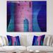 East Urban Home Blue Fantasy Door In Old Old Purple Tower - Unframed Painting Print on Wood Metal in Blue/Brown/Indigo | Wayfair