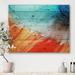 East Urban Home Oil On Canvas Textured Composition VI - Unframed Painting Print on Wood in Blue/Brown/Red | 12 H x 20 W x 1 D in | Wayfair