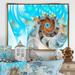 East Urban Home Fractal Portal Magic XIX - Graphic Art Print on Canvas Metal in Blue/Gray | 24 H x 32 W x 1 D in | Wayfair