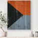 East Urban Home Minimal Geometric Compositions Of Elementary Forms VI - Unframed Painting Print on Wood Metal in Black/Blue/Brown | Wayfair