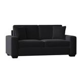 Wade Logan® Anastase 79" Square Arm Sofa Bed w/ Reversible Cushions in Black | 36 H x 79 W x 39 D in | Wayfair 972B4A14A1654EB4871A86D3FC53F4E9