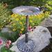 Rosalind Wheeler Easter Compton Sunflower Birdbath Metal in Gray | 34 H x 19 W x 19 D in | Wayfair 94B31D1302B44EA7A5757690F0B7CA95