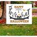 The Holiday Aisle® Halloween Trick or Treat Yard Sign 7 Garden Stake Resin/Plastic/ in Gray/Orange | 23 H x 18 W x 0.19 D in | Wayfair