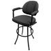 17 Stories Doradus Swivel Bar, Counter & Extra Tall Stool Upholstered/Metal in Gray/Black | 52 H x 20 W x 21 D in | Wayfair