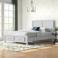 Latitude Run® Hamra Low Profile Storage Platform Bed Wood in White/Black/Brown | 47 H x 87 D in | Wayfair E70B59644B2446AD8CB6DFC70C196D95
