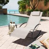 Wrought Studio™ Almonor 58.27" Long Single Chaise Metal in Brown | 36.22 H x 24.41 W x 58.27 D in | Outdoor Furniture | Wayfair