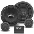 PYLE 2-Way Car Stereo Speaker System - 360W 6.5 Inch Universal Pro Audio Car Speaker OEM Quick Replacement Component Speaker Vehicle Door/Side Panel Mount Compatible w/Crossover Network PL6150BK