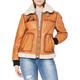 Superdry Women's A3 Leather Jacket, Tan, M