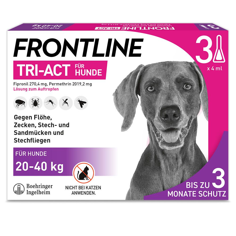 Frontline Tri-Act Lsg.z.Auftropfen f.Hunde 20-40kg 3 St Einzeldosispipetten Image