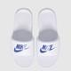 Nike victori one sandals in white & blue