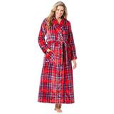 Plus Size Women's Microfleece Wrap Robe by Dreams & Co. in Classic Red Plaid (Size 18/20)