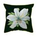 Winston Porter Crepuscolo Casablanca Lily - Black Background Outdoor Square Pillow Cover & Insert /Polyfill blend | 22 H x 22 W x 6 D in | Wayfair