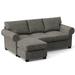 Indigo Sectional - Edgecombe Furniture Layla 86" Wide Reversible Sleeper Sofa & Chaise w/ Ottoman /Upholstery | 37 H x 86 W x 63 D in | Wayfair