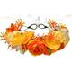DreamLily Maternity Woodland Photo Shoot Peony Flower Crown Hair Wreath Wedding Headband BC44 (T-Fall Orange Crown)