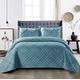 B&B Decorative Bedspreads King Size Bed Quilt Throws -Polyester Filling Reversible Embossed Bedspreads & Coverlets - 240x250cm King Size Bed Throw Christmas Bedding Set,Blue