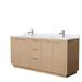 Maroni 72 Inch Double Bathroom Vanity in Light Straw, White Cultured Marble Countertop, Undermount Square Sinks - Wyndham WCF282872DLSWCUNSMXX