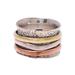 Trio Treasure,'Sterling Silver Copper Brass Meditation Spinner Ring'