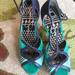 Jessica Simpson Shoes | Jessica Simpson Aqua And Blue Python Heels. | Color: Blue/Purple | Size: 7.5