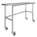 Amgood Open Base Work Table w/ Wheels Stainless Steel/Steel in Brown | 38 H x 24 D in | Wayfair WT-2460-RCB-WHEELS