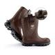 Men Safety Wellington Rigger Boots: Steel Toe Cap, Half-Height, Midsole Protection, Pull on Loops, Kick Off spur, Waterproof, SRC Sole, Dry and Warm feet, Inner Lining, Brown, Size 5 Mens Size