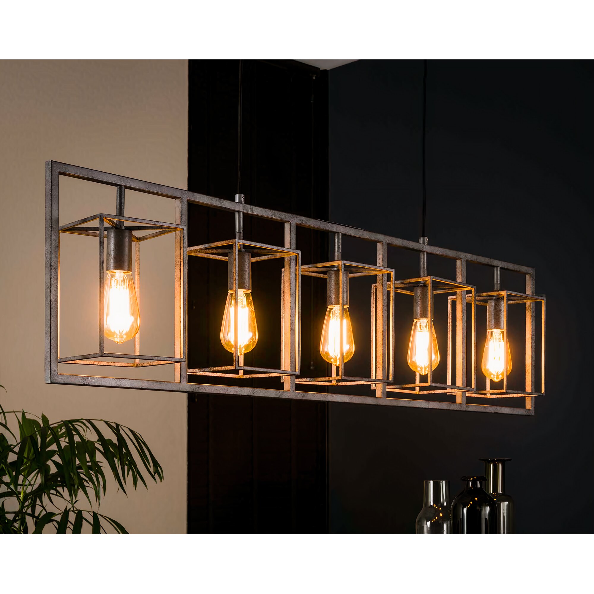 designline »Belmont« Hängeleuchte Altsilber Finish