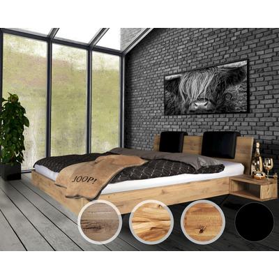 BlackWood »Dolce Vita IV« Wildeiche Massivholzbett 160x200 cm / Wildeiche rustic / mit Kissen 2er-Set Image
