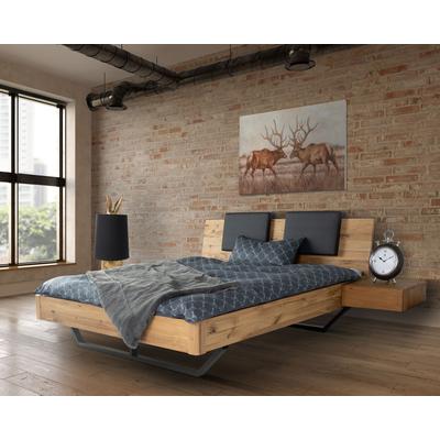BlackWood »Dolce Vita II« Wildeiche Massivholzbett 200x220 cm / Wildeiche stone / mit Kissen 2er-Set Image